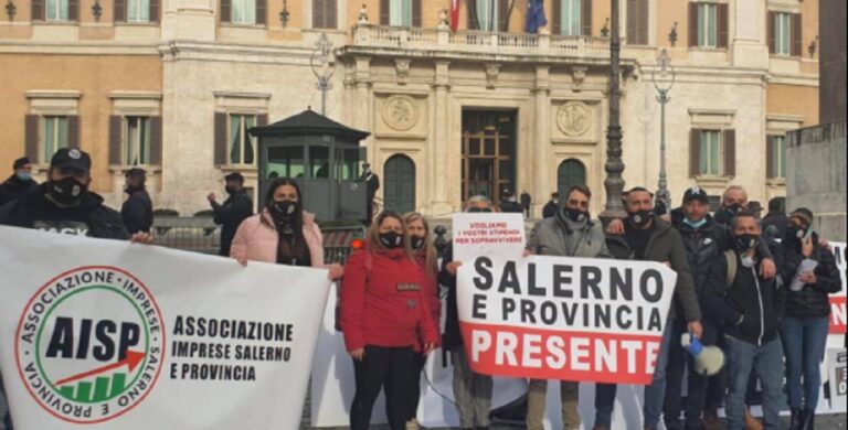 I ristoratori di Salerno a Roma per protestare contro le misure anti-covid