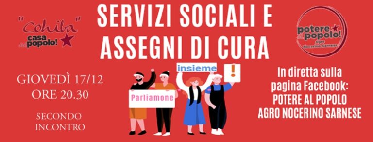 Potere al popolo agro: Secondo incontro sulla gestione dei servizi sociali del piano di zona s01