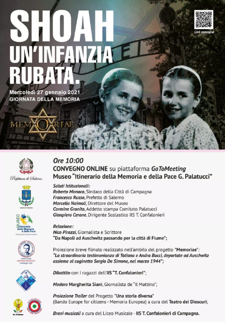 Salerno, Convegno on-line dal titolo “Shoah un’infanzia rubata”