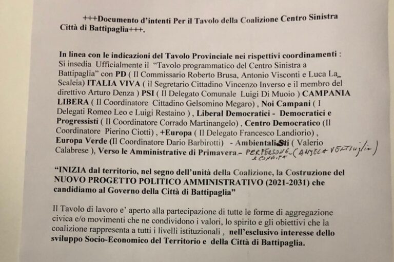 Tavolo politico del Centrosinstra a Battipaglia. Ci sarà sintesi?