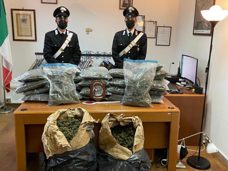 Pontecagnano Faiano, Carabinieri sequestrano 41 chili di stupefacenti