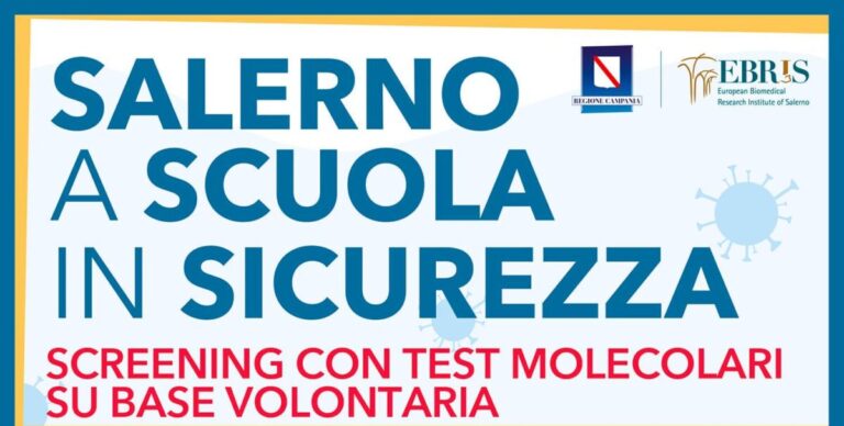 Salerno, mercoledì parte lo screening nelle scuole