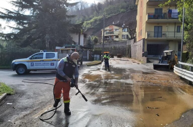 Pellezzano, lavori di messa in sicurezza dopo la frana di Coperchia