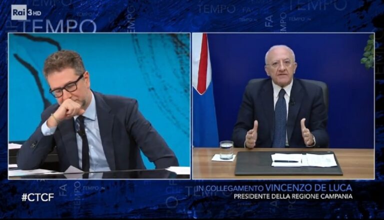 De Luca a Che tempo che fa:”Più controlli, altrimenti rischiamo l’estate” De Luca a Che tempo che fa:”Più controlli, altrimenti rischiamo l’estate”