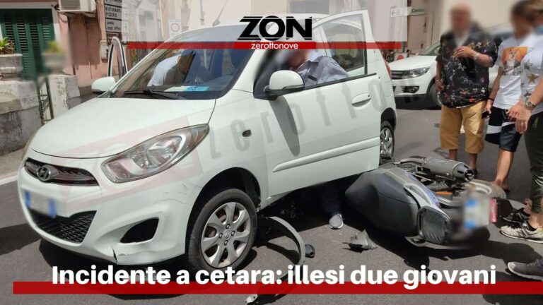 Incidente nel centro di Cetara: centauri illesi