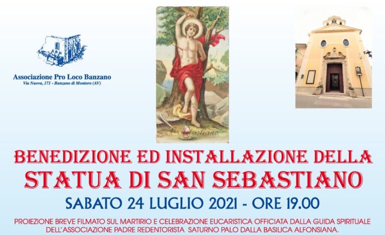 Statua di San Sebastiano, il 24 luglio benedizione ed installazione