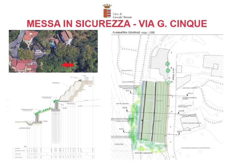 Cava de’ Tirreni, aggiudicata la gara della messa in sicurezza di Via Cinque