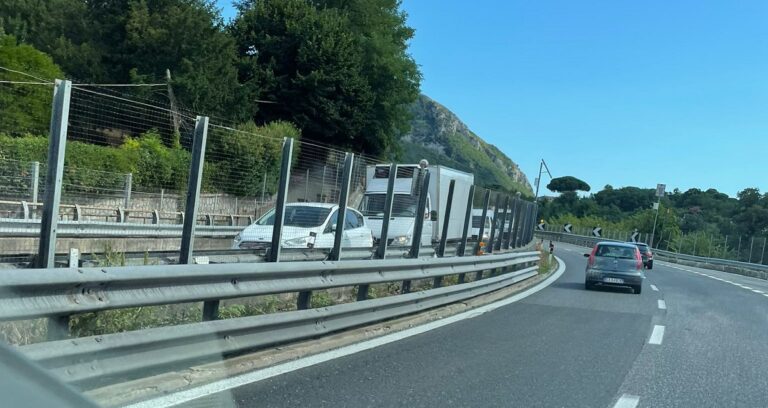 Incidente sulla A2 “Autostrada del Mediterraneo” tra Baronissi e Salerno