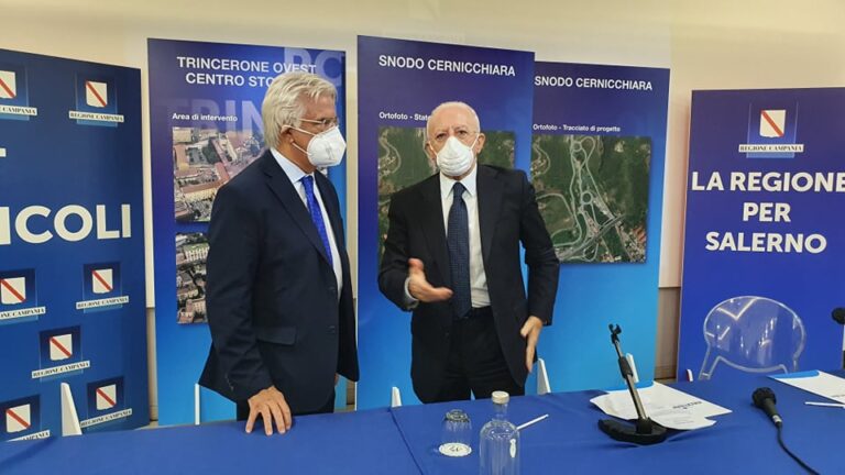 De Luca presenta i progetti per Salerno finanziati dalla Regione