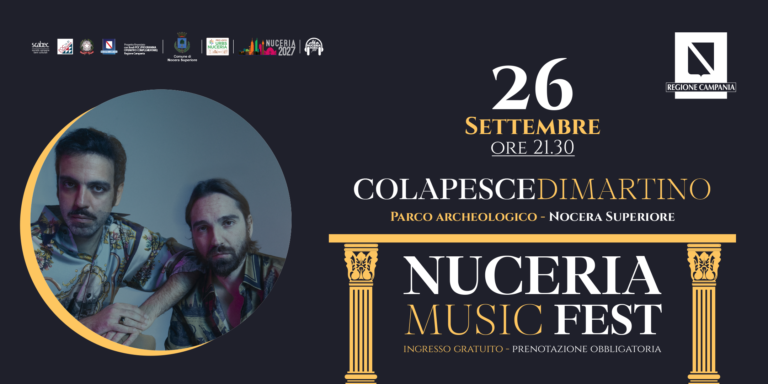 Nocera Superiore, Colapesce-Di Martino in concerto il 26 settembre