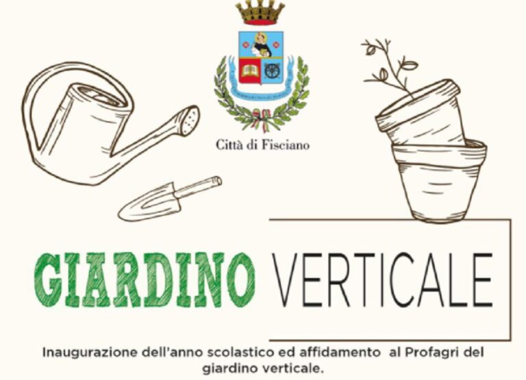 Fisciano, inaugurato l’anno scolastico con l’affidamento del “Giardino Verticale”