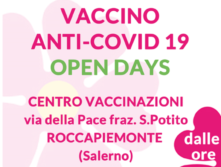 Roccapiemonte: open day vaccinale 13 e 18 ottobre