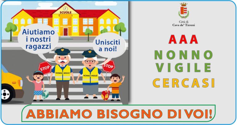 Cava de’ Tirreni, al via il progetto “Nonni e Nonne Vigili”