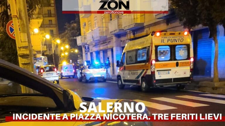 Salerno, incidente a Piazza Nicotera. Tre feriti lievi