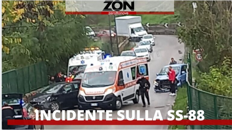 Statale 88: incidente frontale tra due vetture