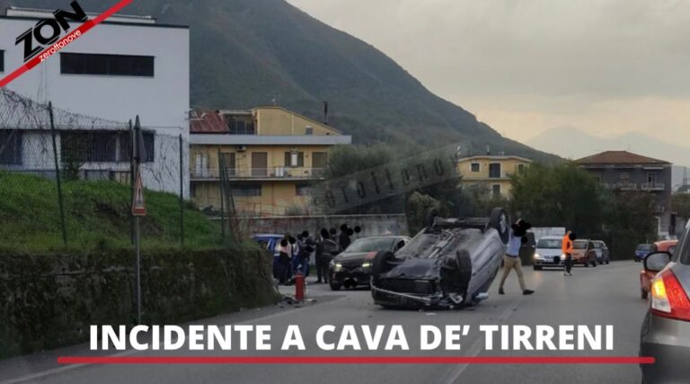 Incidente a Cava de’ Tirreni: auto si ribalta