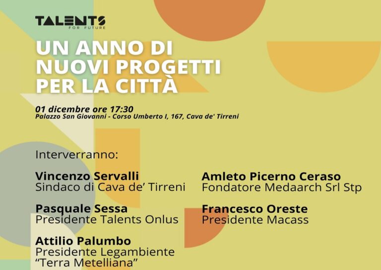 Cava De’ Tirreni, progetto Talents For Future