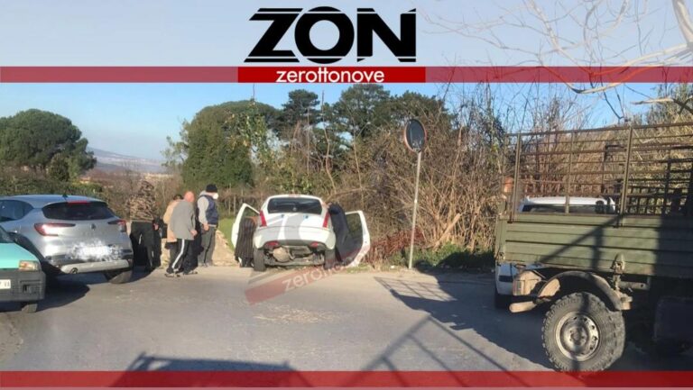 Incidente a Cava de’ Tirreni: auto finisce contro un muretto