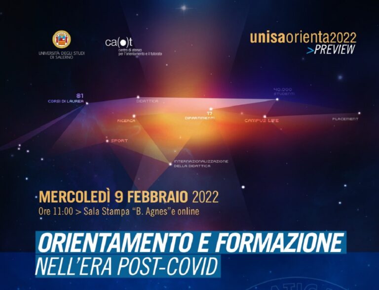 UNISAORIENTA 2022: il meeting si terrà mercoledì 9