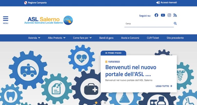 Asl Salerno, rinnovato il portale istituzionale