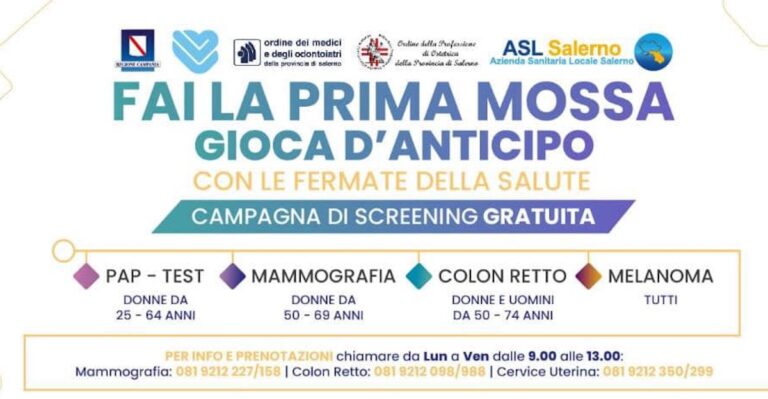 Pellezzano, “Fai la prima mossa”: al via campagna di screening gratuita