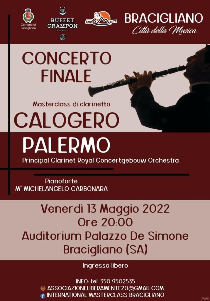 Bracigliano: questa sera gran concerto finale di clarinetto con il maestro Calogero Palermo
