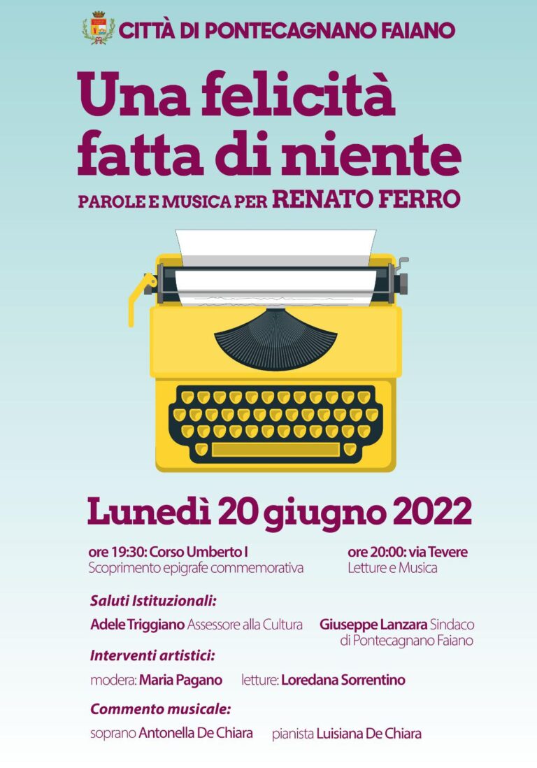 Pontecagnano Faiano ricorda il poeta Renato Ferro