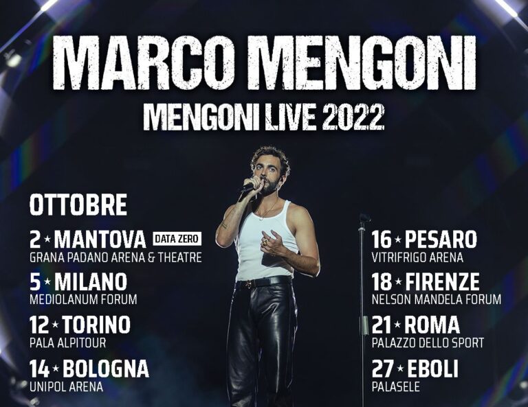 Mengoni Live 2022: il tour al PalaSele di Eboli il 27 ottobre