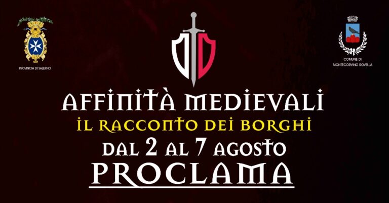Dal 2 al 7 agosto a Montecorvino Rovella le “Affinità Medievali”
