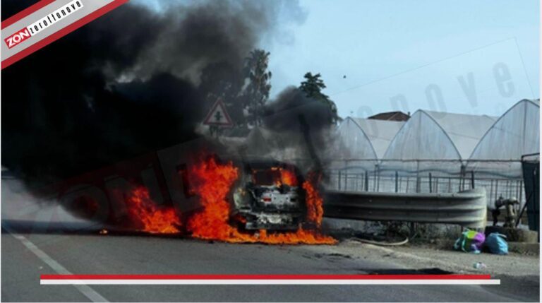 Paura sull’Aversana: auto in fiamme blocca la circolazione