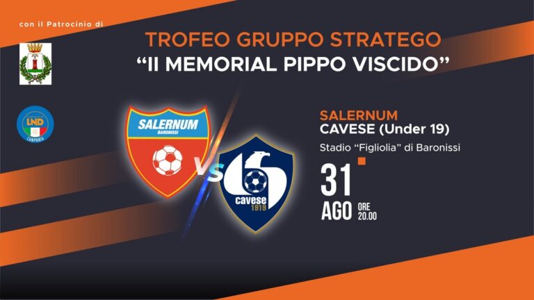 Baronissi, il 31 agosto torna il Trofeo Gruppo Stratego – “II Memorial Pippo Viscido”