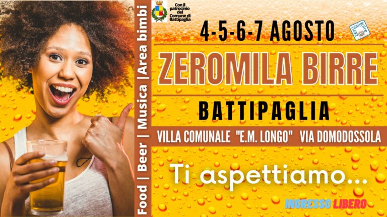 Zeromila Birre, l’evento battipagliese dal 4 al 7 agosto
