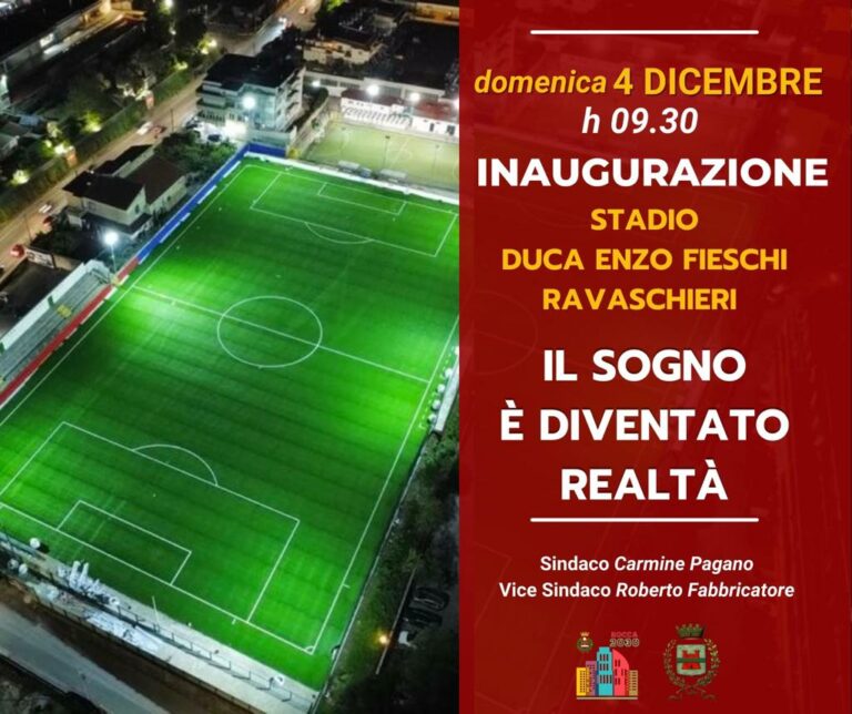 Roccapiemonte, inaugurazione nuovo stadio “Ravaschieri”