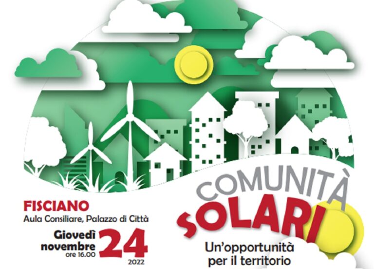 Fisciano, appuntamento domani con l’evento “Comunità Solari”